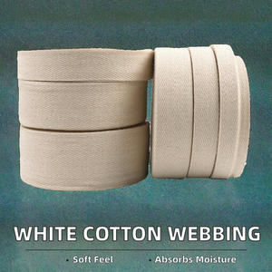 Bán buôn 25mm trắng bông cạnh Twill xương cá <span class=keywords><strong>Webbing</strong></span> ràng buộc băng in logo cho túi may mặc nhà dệt may 6mm chiều rộng - Product Image 4