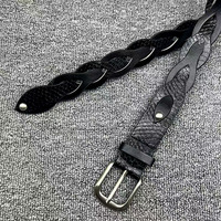 Ceinture noire à motif serpent, déstructurée, en alliage tressé avec boucle ardillon, style punk tendance, pour femme et homme, design unique, style urbain