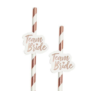 Paper <b>Straws</b> <b>Bride</b> Flags <b>Straws</b> Wedding Custom Package Printed Disposable Straight Paper Drinking <b>Straws</b> - Product Image 4