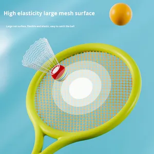 Mini <span class=keywords><strong>raquette</strong></span> de <span class=keywords><strong>badminton</strong></span> et de tennis de table en plastique souple avec poignée en tissu et 2 balles pour enfants - Product Image 4