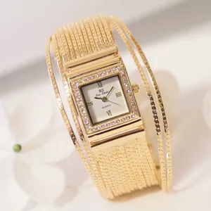 new hot selling watch manufacturer direct selling foreign trade women's watch custom full drill square Chain Watch fa1262