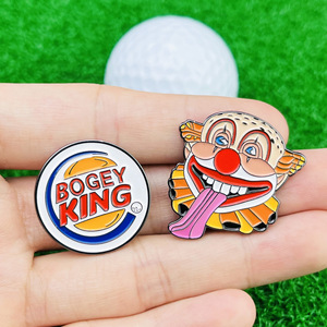 Bogey King <b>Golf</b> Ball Marker Enamel Pin Clown Design For <b>Golf</b> Hat Clip Accessory - Product Image 1