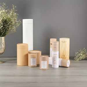 Biodegradable Kraft Cardboard <strong>Container</strong> round Can Packaging <strong>Lid</strong> for Food and Cosmetic Powder <strong>Paper</strong> Cylinder Box