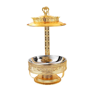 Chauffe-plats de luxe or en acier inoxydable de 8,0 L chauffe-plats de luxe Royal Pour buffet à couvercle à charnière suspendu pour usage domestique - Product Image 6