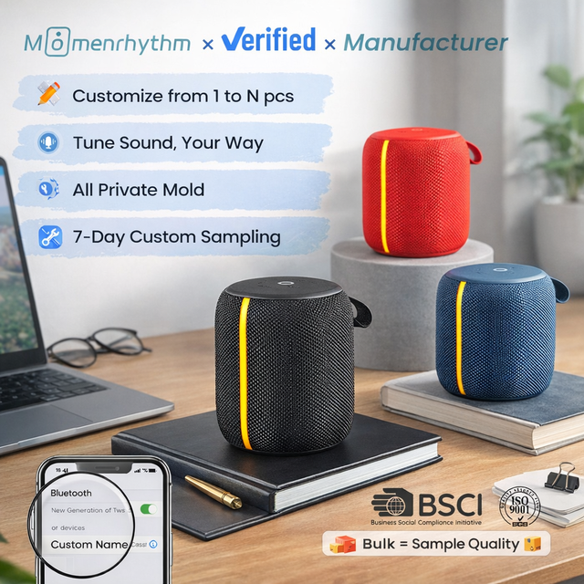 Portable Wireless Speaker Home Office Conference Stereo Sound Rechargeable Tabletop Customizable Promotional Gift