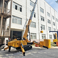 Grue araignée de 8 tonnes avec flèche télescopique et télécommande, grue araignée hydraulique pour l'entretien des bâtiments, fournie directement par l'usine