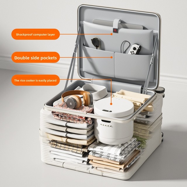 Side-opening Zipper Small-sized Multifunctional Travel Luggage 18inch Durable Luggage Suitable for Airplane Use Small Suitcase