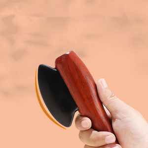 Electrotérmico Bian Stone Gua Sha Herramienta Masaje corporal Dispositivo de moxibustión Mango de madera Bian Stone Meridian <span class=keywords><strong>Massage</strong></span> Board - Product Image 2