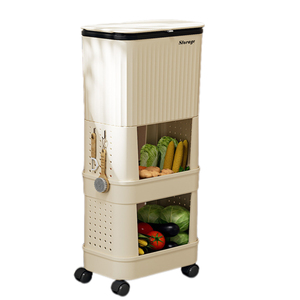 <span class=keywords><strong>Poubelle</strong></span> de cuisine de style japonais à usage domestique avec couvercle coulissant <span class=keywords><strong>Poubelle</strong></span> à double couche sans pliage - Product Image 1