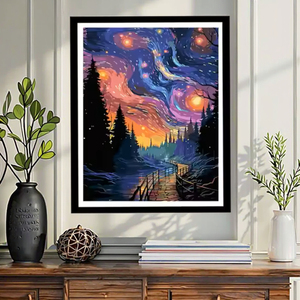 Peinture Diamant 5D SONGWOOAT : Le Paysage Nocturne Sublime – Kit DIY Complet pour Peinture Diamant - Product Image 1