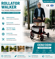 Déambulateur d'extérieur pour personnes âgées avec siège et sac de courses, réglable en hauteur, pour personnes handicapées, aide à la rééducation