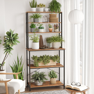 Étagère de <span class=keywords><strong>cuisine</strong></span> <span class=keywords><strong>VASAGLE</strong></span> avec 6 crochets et structure métallique, étagère de rangement de <span class=keywords><strong>cuisine</strong></span>, design industriel, étagère pour micro-ondes - Product Image 3