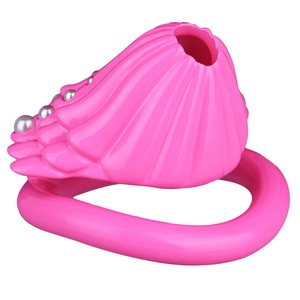 BDSM Pearl Shell Chastity Cage ABS Resin Chastity <b>Belt</b> <b>Elastic</b> Strap Urehtral Penis Lock Adult Sex Toy for Men - Product Image 4