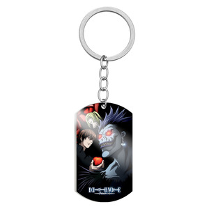24 Designs <span class=keywords><strong>Death</strong></span> <span class=keywords><strong>Note</strong></span> Porte-clés en acier inoxydable Impression couleur Anime Porte-clés en métal Personnage de dessin animé Porte-clés de voiture - Product Image 4
