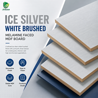 Panneau MDF mélaminé Jinbase 18 mm, blanc argenté, brossé horizontal, E0, 1220x2440 mm, mélaminé, fibres à densité moyenne