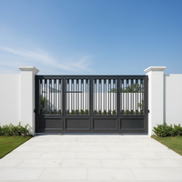 Portail de garage moderne rectangulaire de 2,4 m en alliage d'aluminium, simple battant, isolant thermiquement, étanche, avec revêtement poudré durable, pour villa