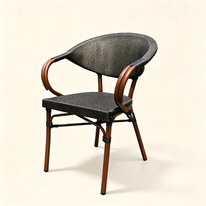 Nordic Rope Rattan aluminum Waterproof Dinning <b>Chair</b> Patio Restaurant Aluminium <b>Stackable</b> Outdoor <b>Dining</b> <b>Chair</b> for Garden hotel - Product Image 6