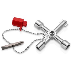 KNIPEX 00 11 03 Llave universal para armarios de control y aparellajes eléctricos para todos los sistemas de bloqueo comunes 76 mm - Product Image 1