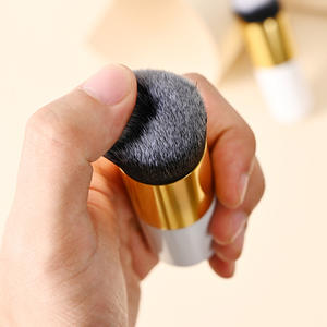 ชุดแปรงแต่งหน้าสองทางแ<span class=keywords><strong>บ</strong></span><span class=keywords><strong>บ</strong></span>กำหนดเองแห้ง & เปียกในสีชมพูสีขาวสีดำเป็นมิตรต่อผิวฉลากส่วนตัว - Product Image 4