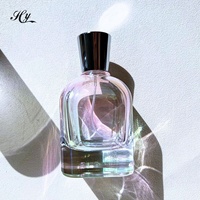 Flacon de parfum en verre rond de luxe de 30 ml, 50 ml, 100 ml, flacon en verre avec bouchon à bille