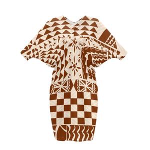 chinese dress ladies Bula Fiji Mermaid Dress Unique MASI Tapa Pattern main image 1