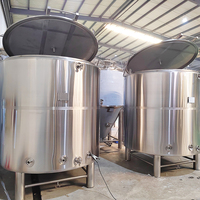 Cuve de Fermentation Ouverte Commerciale de Haute Qualité avec Tuyauterie Intégrée, Régulation de Température, Pompe et Moteur, Capacité 2000L-5000L