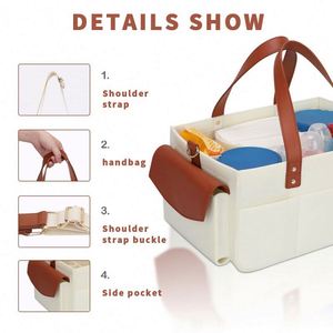 Panier de rangement pour bébé en feutre, grand format, pour couches et accessoires, certifié BSCI - Product Image 4