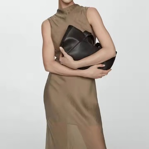 เดรสยาวผ้าฝ้ายลินินสีพื้นแบบขายส่งยอดนิยมปี 2025 คุณภาพดีเยี่ยม ดีไซน์หรูหรา สไตล์ลำลอง วินเทจ สำหรับฤดูร้อน - Product Image 1