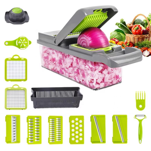 Hot Bán Rau Chopper 14 Trong 1 Của Nhãn Hiệu Tay Dễ Dàng Sử Dụng Đa Chức Năng Rau Cutter Nhà Bếp <span class=keywords><strong>Slicer</strong></span> Rau Chopper - Product Image 6