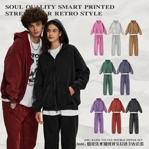 Áo hoodie nam chất dày, may thủ công, kiểu dáng streetwear, thiết kế cổ rộng, phối họa tiết acid wash, vá, thêu, khóa kéo toàn thân, cao cấp, đặt may riêng - Product Image 2