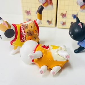 おカシナコネコ ウォーキングキャット ドレッシングインスナックパッケージ スナックキャット ミニフィギュア PVC製おもちゃ ブラインドボックス 子供用 デスクデコレーション - Product Image 4