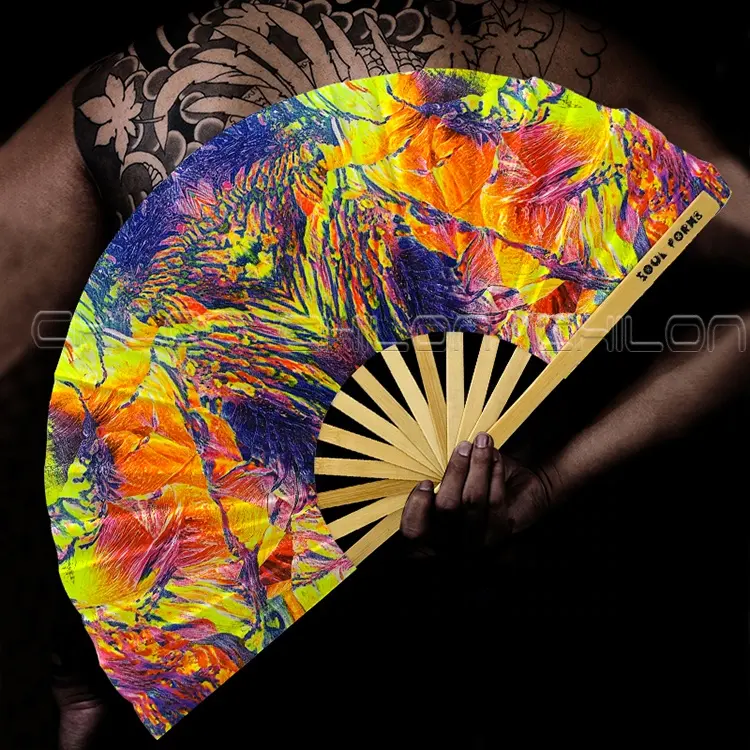 Custom printed folding fan bamboo fan hand fans for party dance
