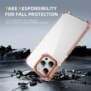 Coque de téléphone rigide en TPU acrylique transparent antichoc avec cadre métallique coloré de haute qualité pour iPhone 17 16 15 14 <span class=keywords><strong>Pro</strong></span> Max - Product Image 4