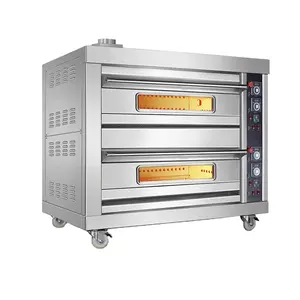 Professional Custom Commercial Gas Bake Oven 2 Decks 4 Tray Deck Oven for Bakery