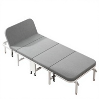 Lit pliant de bureau temporaire en métal - Design minimaliste moderne, structure renforcée, options multi-tailles pour les siestes de pause déjeuner