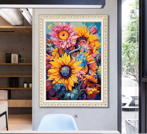 Kit de Pintura por Números de Girasoles, Pintura al Óleo DIY para Adultos Principiantes, Lienzo, Decoración de Pared para el Hogar, Regalo - Product Image 4