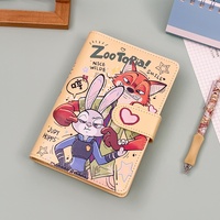 Carnet magnétique à couverture souple Zootopia A6 pour les élèves du primaire et du collège, cadeau de grande valeur esthétique