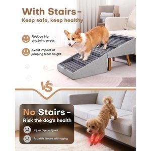 <b>Dog</b> Ramp With Storage Ottoman 17.13 In H Non Slip Stairs For Couch <b>Bed</b> <b>Small</b> Medium Large <b>Dogs</b> Cats Joint Support - Product Image 5