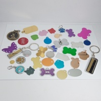 Plaques d'identification pour chiens en aluminium, de formes variées (rondes, carrées, ovales, à biseaux), pour colliers de chien