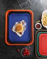 Plateau rectangulaire antidérapant 14'' x 10'' pour restauration rapide, plateau de service pour cafétéria, plateau organisateur, plateau de restaurant, plateau de table scolaire