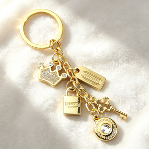 Aesthetic Gradient Rhinestone Star Tassel Keychain Gold Silver Metal <b>Key</b> Ring Cute Bag Hanging Pendant Decorative Gift For Women - Product Image 5