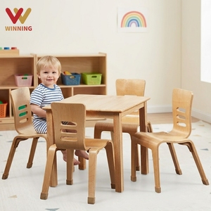 Juego de Mesa y Sillas Montessori para Niños, Muebles de Madera Contrachapada de Abedul para Guardería, Preescolar, Jardín de Infancia y Espacio de Aprendizaje - Product Image 1