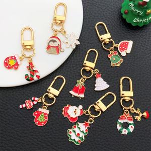 Sıcak popüler noel ağacı anahtarlık sevimli noel baba Elk kardan adam promosyon hediyeler için Metal anahtarlıklar anahtarlıklar - Product Image 2