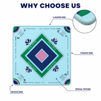 Tapis de Mahjong pliable et portable Jia Xi, moderne et minimaliste, imprimé carré, en matériau de boue de diatomée, idéal pour un usage domestique, antidérapant