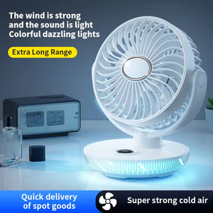 Portable 3 in 1 Multi-function Digital Display 5 Levels Rotating Speed Aromatherapy Adjustable Desktop <b>Fan</b> With Colorful Light - Product Image 6