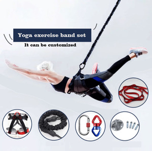 Set de Cinturones de Resistencia con Cuerdas Elásticas para Yoga y Fitness en Casa, 50-140 kg, Nailon, Certificado CE/RoHS, FDFIT FD-0111, Negro, Logotipo Personalizado - Product Image 4