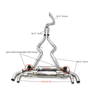 Tubo de Escape con Válvula OEM para Motor BMW B58 3.0T M340 M340i M440 <span class=keywords><strong>M440i</strong></span> G20 G22, Sistema de Escape Catback de Acero Inoxidable Pulido - Product Image 1