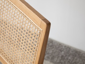 Chaise de salle à manger en rotin A3122 <span class=keywords><strong>Gorange</strong></span>/ODM, style minimaliste moderne, avec pieds en chêne massif, pour appartement, salle à manger et salon - Product Image 4