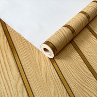 Papiers peints adhésifs UDK, nouvelle arrivée, 45 cm * 10 m, papier peint 3D à rayures en bois, à coller et à décoller, décoration murale pour la maison et l'hôtel