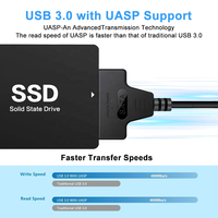 Câble adaptateur SATA USB 3.0 avec gaine en PVC et blindage en feuille d'aluminium pour transfert de données HDD/SSD 2,5 pouces – Convertisseur de disque dur externe